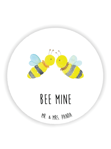 Mr. & Mrs. Panda Rund Magnet Biene Liebe mit Spruch in Weiß