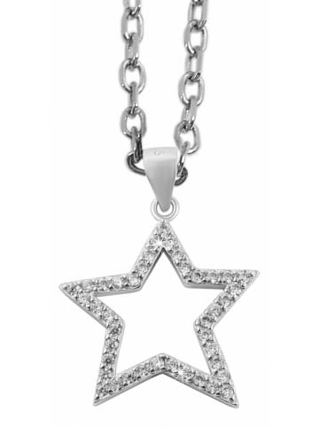 Adeliás Damen Anhänger Stern aus 925 Silber mit Zirkonia in silber