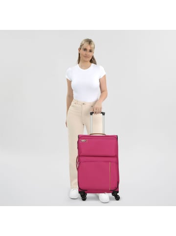 D&N Travel Line 6704 4-Rollen Trolley 65 cm in pink