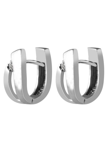 Adeliás Damen Ohrringe – Klappcreole aus 925 Silber in silber