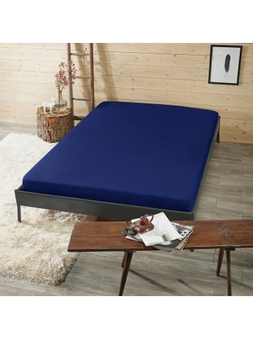 Erwin Müller Interlock-Jersey Spannbettlaken Memmingen in dunkelblau