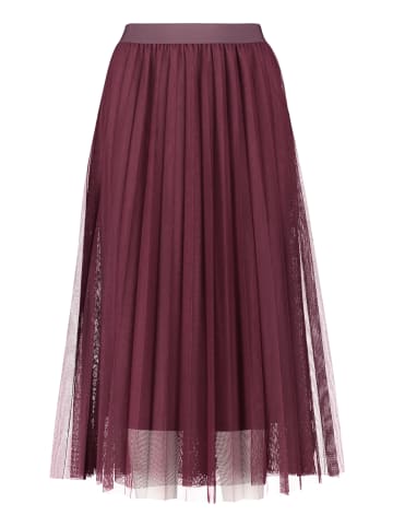 BETTY & CO Midirock mit Plissee in Dark Aubergine