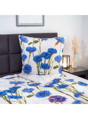 Zo!Home Renforcé Bettwäsche - Phine - Kornblumen in blau