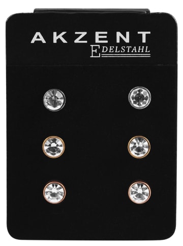 Adeliás Damen Ohrringe – Ohrstecker aus Edelstahl mit Strass Steinchen in silber