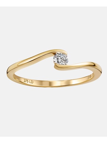 Diamant L'éternel Ring aus 375 Gelbgold mit 0.1 Karat Diamant