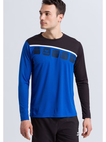 erima 5-C Longsleeve in new royal/schwarz/weiss