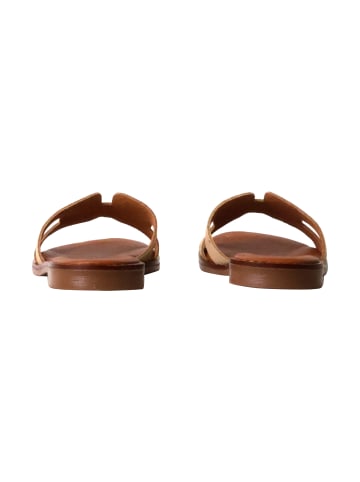 Oh! my Sandals Flache Ledersandalen Beige