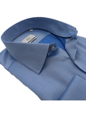 Eterna Langarm Hemd Comfort-Fit Gentle Shirt Twill in Blau