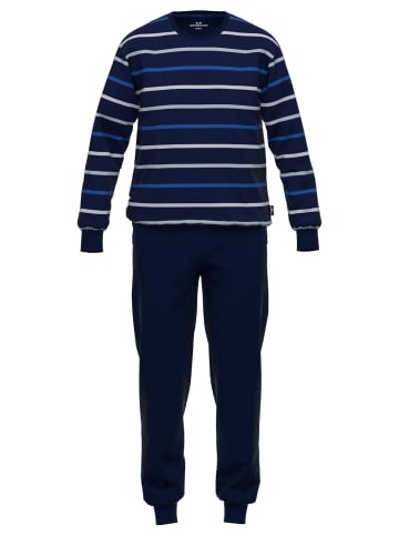 Götzburg Pyjama Midtown in blau-mittel-Ringel