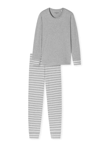 Schiesser Schlafanzug Casual Essentials in silbergrau-mel.