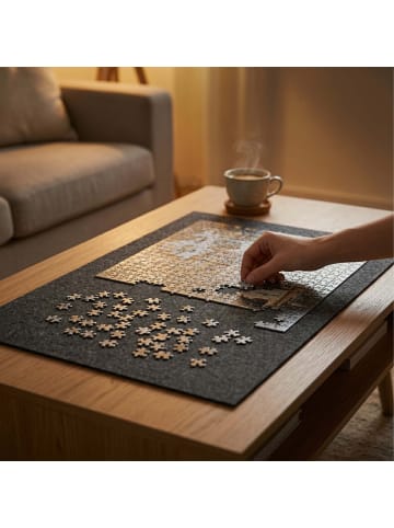 relaxdays Puzzlebrett in Grau - (B)80 x (T)58 cm