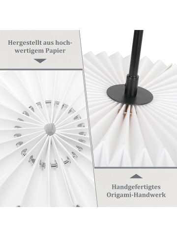 ZMH Pendelleuchte 1-flammige G9 in Weiß Vintage Papier Lampenschirm H 120cm