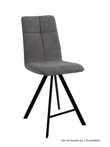 58 aufm Kessel THEKENSTUHL drehbar (2er-Set) Drucill 47x109x60 Schwarz/Grau