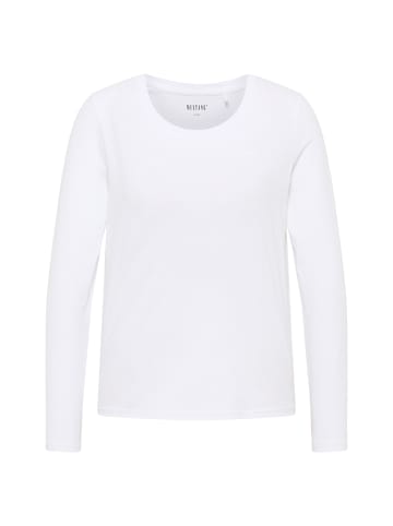 Mustang Longsleeve 1er Pack in Weiß