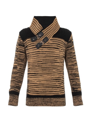 Cipo & Baxx Strickpullover in CAMEL-BLACK