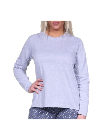 NORMANN langarm Schlafanzug Pyjama Oberteil Shirt Mix & Match - 76880 in Grau
