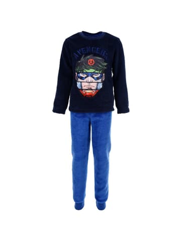 Avengers 2tlg. Outfit: Schlafanzug Fleece in Dunkel-Blau