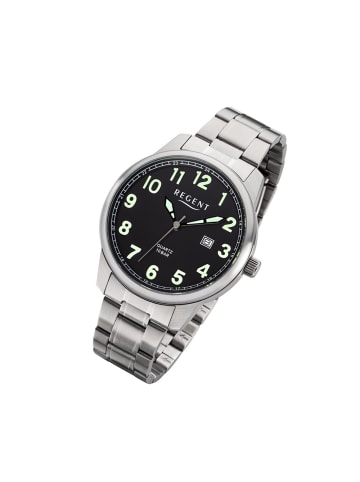 Regent Analog-Armbanduhr Regent Metallarmband silber groß (ca. 41mm)