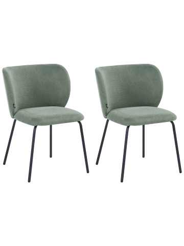 Beliani 2er-Set Esszimmerstuhl CALERA in Grün/Schwarz