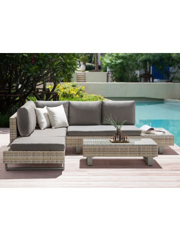 Beliani 2-tlg Sitzgruppe LANCIANO in Grau/Beige