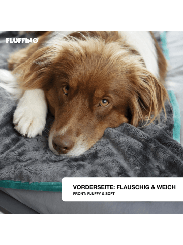 FLUFFINO Hundedecke/ Wendedecke / Kuscheldecke - 150x100 cm - Grau