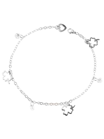 Adeliás Damen Armband aus Edelstahl mit Strass Steinchen 25 cm in silber