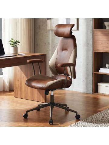 COSTWAY Ergonomischer Bürostuhl in Braun