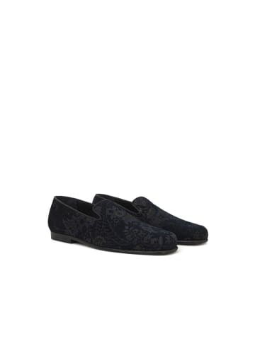 Etro Blau Leder Slip-On Loafer