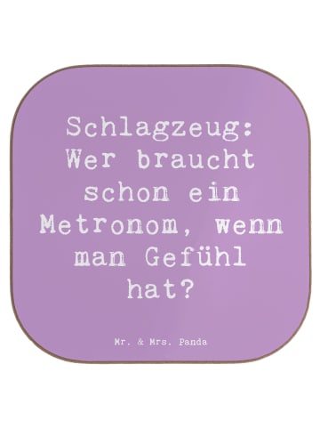Mr. & Mrs. Panda Untersetzer Glas Spruch Schlagzeug Gefühl mit S... in Lavendeltraum