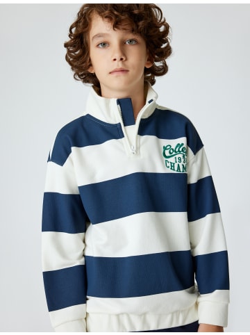 KOTON Sweatshirt in Ekru Gestreift