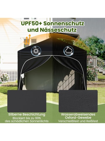 COSTWAY 3x3 m Faltpavillon mit 4 Seitenwänden in Schwarz