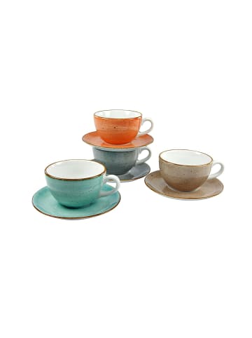 CreaTable CreaTable Vintage Nature 4er- Cappuccino Set 8 teilig, 280 ml in mehrfarbig