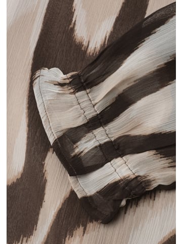 Street One 3/4-Arm Bluse mit Rundhals aus Chiffon in Braun