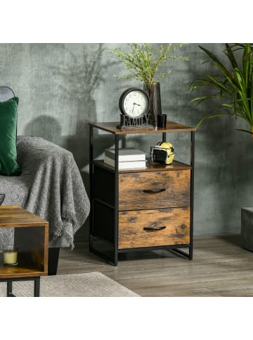 HOMCOM Kommode in Rustikal-Braun 45L x 40B x 70,5H cm