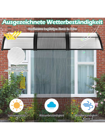 COSTWAY Vordach für Haustür 150x100cm in Grau