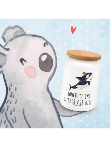 Mr. & Mrs. Panda Teedose Orca Zylinder mit Spruch in Weiß