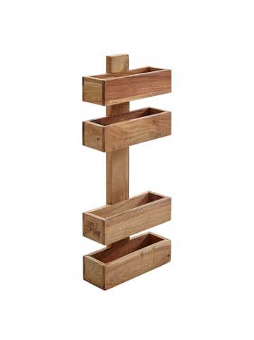 FineBuy Zeitungsständer in Braun / Akazie / 30x10x72