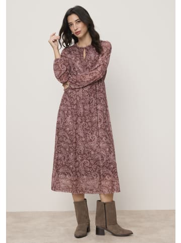 Tamaris Midikleid in braun-rosa gemustert