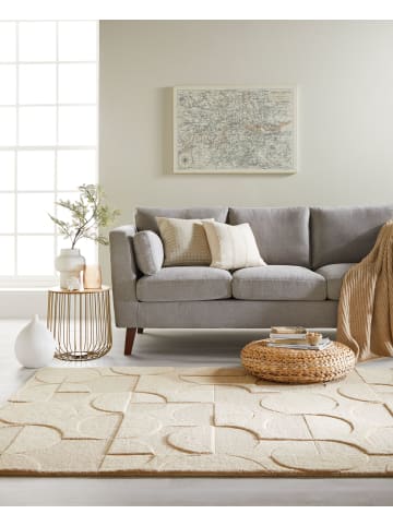 KADIMA DESIGN Eleganter Wollteppich, rutschfest und komfortabel in Braun