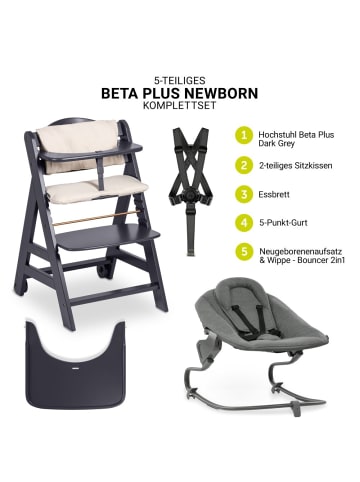 Hauck Beta Plus Dark Grey 5-tlg. Newborn Set - in grau