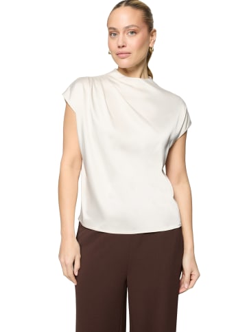 Zero  Satin-Bluse mit Kragen in Eggnog