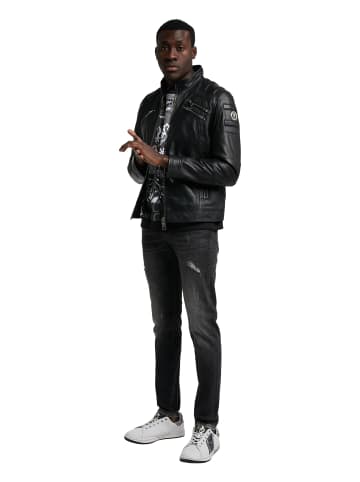 Carlo Colucci Lederjacke Joker in Schwarz