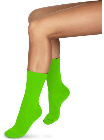 normani 1 Paar Socken Bi-Color in Apfelgrün/Moosgrün