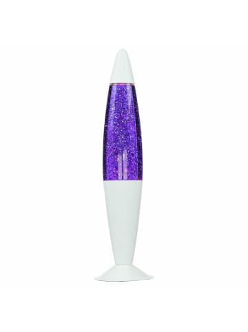 Licht-Erlebnisse Lavalampe EEK G Ø 11 x (H)42 cm in Glitter (Violett) Transparent Weiß