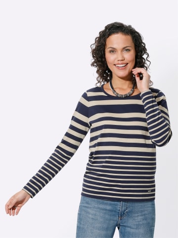 WITT WEIDEN Shirt in marine-sand-geringelt