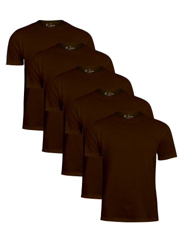 Cotton Prime® 5er Pack T-Shirt O-Neck - Tee in Braun