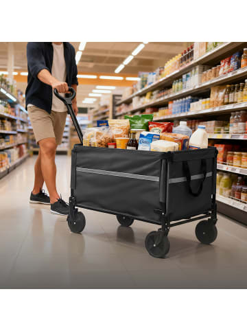 relaxdays Bollerwagen in Grau - (B)50 x (H)97 x (T)76 cm