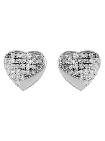 Adeliás Damen Ohrringe – Ohrstecker aus 925 Silber mit Zirkonia in silber
