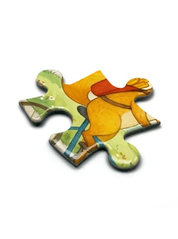 Mr. & Mrs. Panda Puzzle Fuchs Lieferung Pommes Design mit Spruch in Weiß