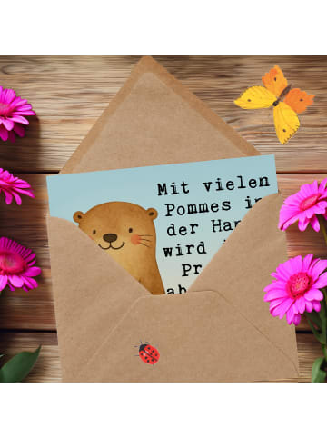 Mr. & Mrs. Panda Doppelkarte Otter See Pommes Design mit Spruch in Weiß